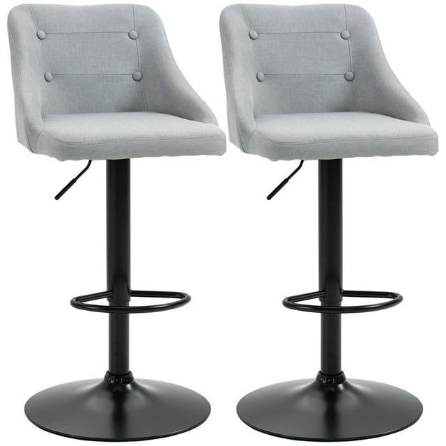 HOMCOM Tabourets de Bar Hauteur Comptoir Lot de 2, Tabourets de Cuisine Pivotants Réglables