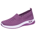 thumbnail image 4 of Womens Walking Shoes Mesh Breathable Slip On Shoes Orthopedic Comfortable Non-Slip Lightweight Sneakers Arch Support Non- Hollow Soft Bottom Shoes, 4 of 9
