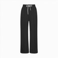 thumbnail image 5 of NOLDARES Girls Straight Wide Leg Track Pants Elastic Waist Casual Baggy Athletic Pants Loose Jogger Sweatpants(Black,13-14 Y), 5 of 5