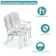 thumbnail image 6 of MEETWARM 7-Piece Outdoor Patio Dining Set, 6 Outdoor Dining Chairs and 1 Rectangle Table with 2" Umbrella Hole, All Weather Cast Aluminum Patio Funiture Set for Backyard, Patio(White), 6 of 7