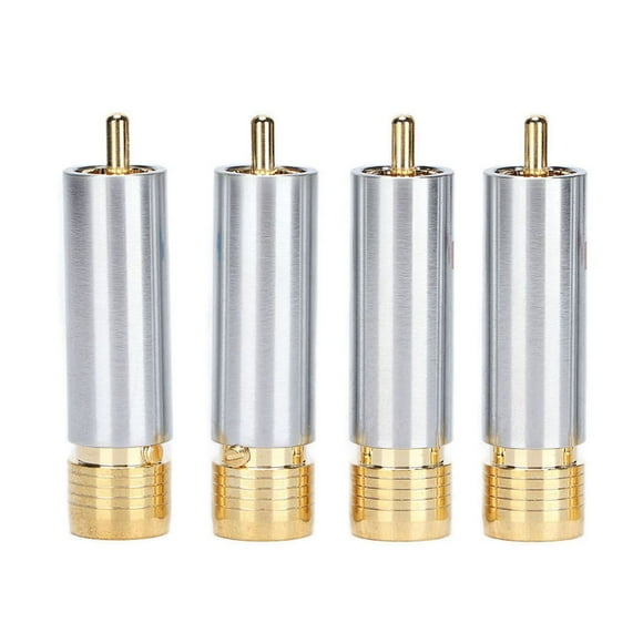 Audio Plug,4PCS Preffair/R1722 Audio Connector RCA Connector Gold Plated Audio RCA Plug Streamlined Design
