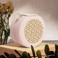 thumbnail image 6 of Yiaed Set With Peanut Print Travel Jewelry Case Bridesmaid Gift Boxes Jewelry Travel Organizer Small Round Jewelry Box Mini Storage-Pink, 6 of 7
