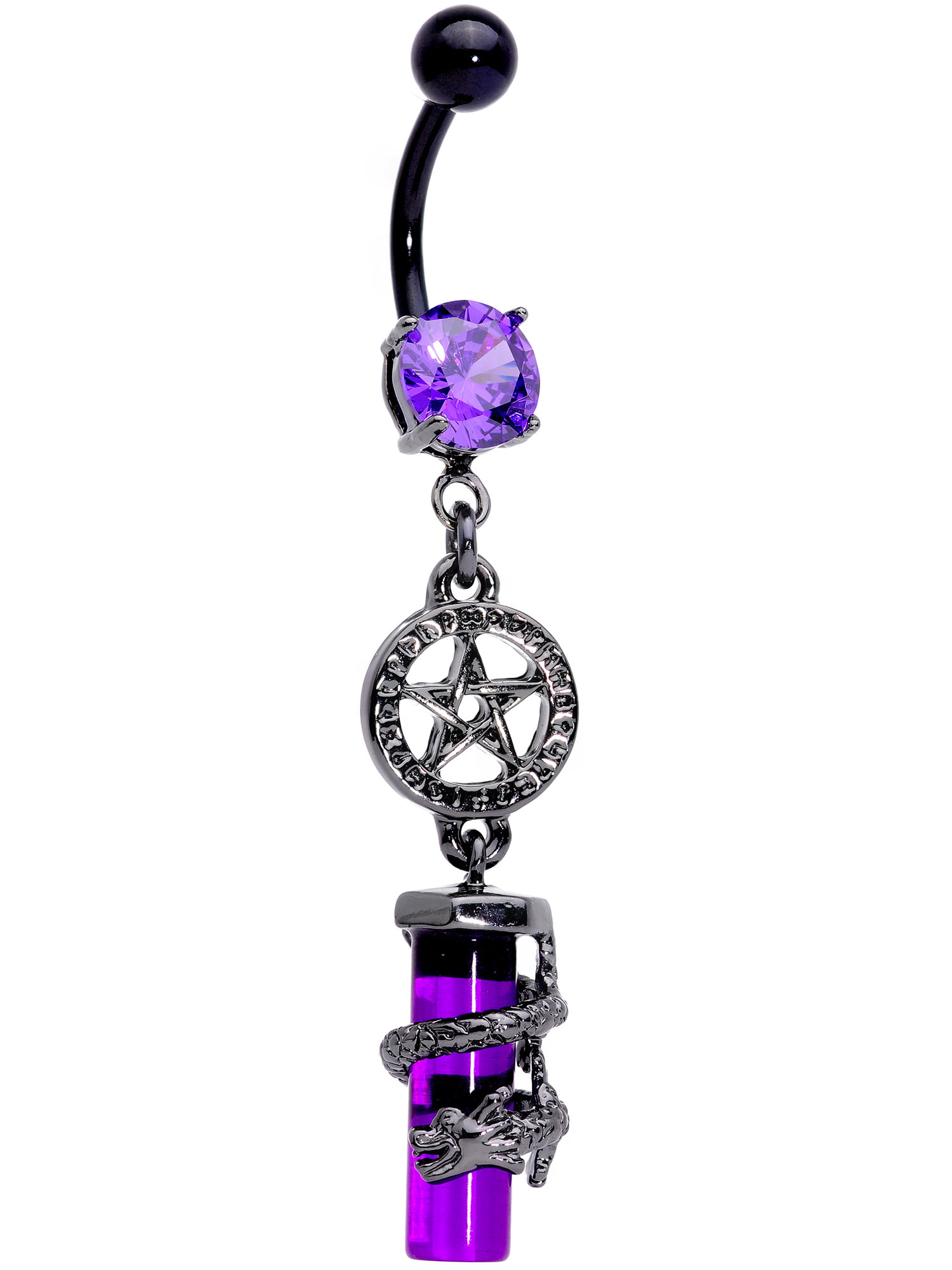 Belly Hoop Piercings White and Purple Spiral Beaded Simple Belly Ring Beads Belly piercings Navel Ring