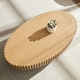 thumbnail image 5 of Modern Oval Coffee Table - 43.31 Inches Natural Ash Ideal For Living Room & Bedroom Use Furniture 43.7 Inch Pedestal Base, 5 of 5