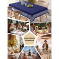 thumbnail image 5 of Navy Blue Geometric Table Cloth, White Greek Key Farmhouse Waterproof Tablecloth for Rectangle Tables, Reusable Washable Fabric Table Cover for Restaurant Kitchen Dining Tables 60"x84", 5 of 6