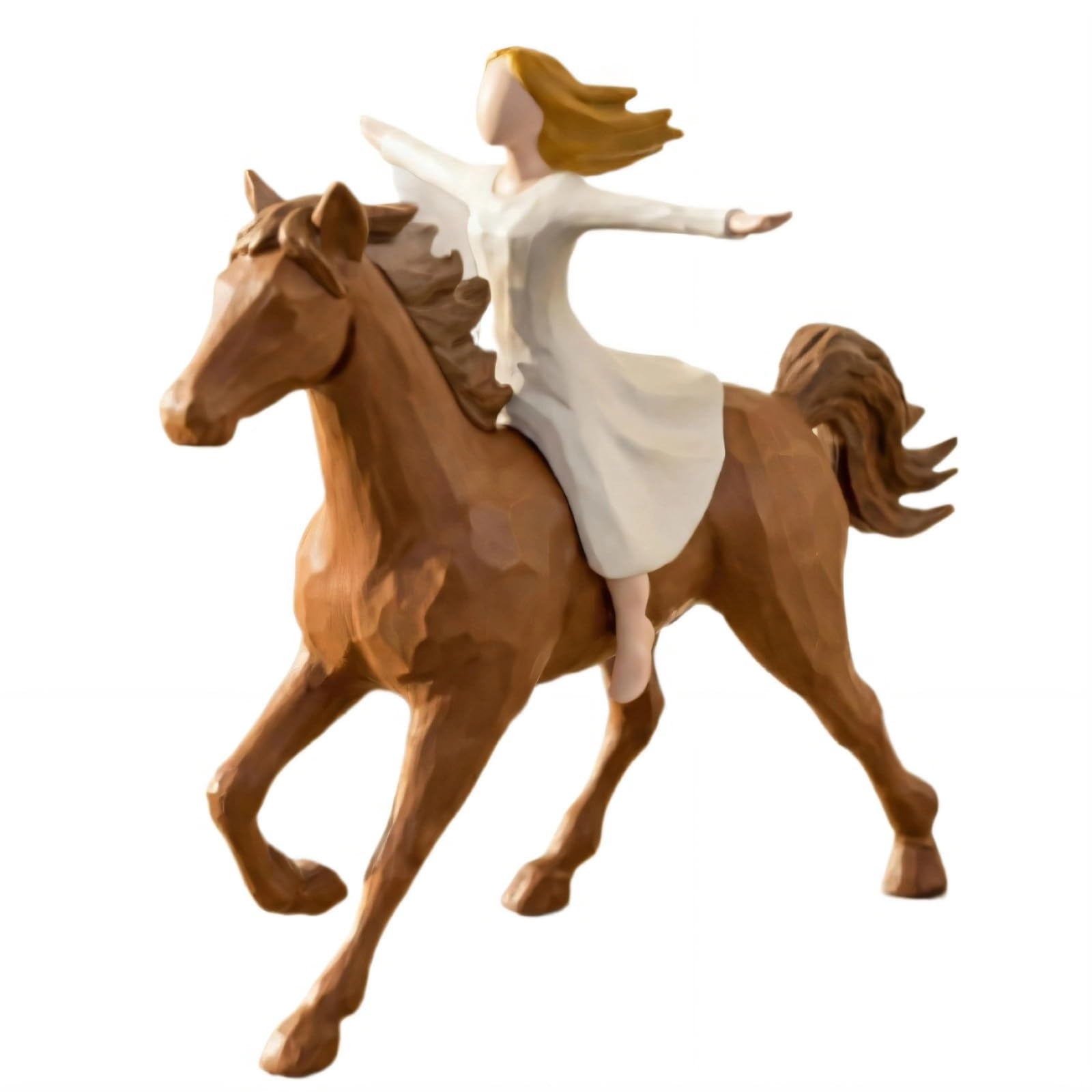 Horse Gifts for Girls Women - Girl Riding Horses Figurine Gifts for Horse Lovers Women Sculpted Hand-Painted Resin Decor Cowgirl Equestrian Gifts Stuff