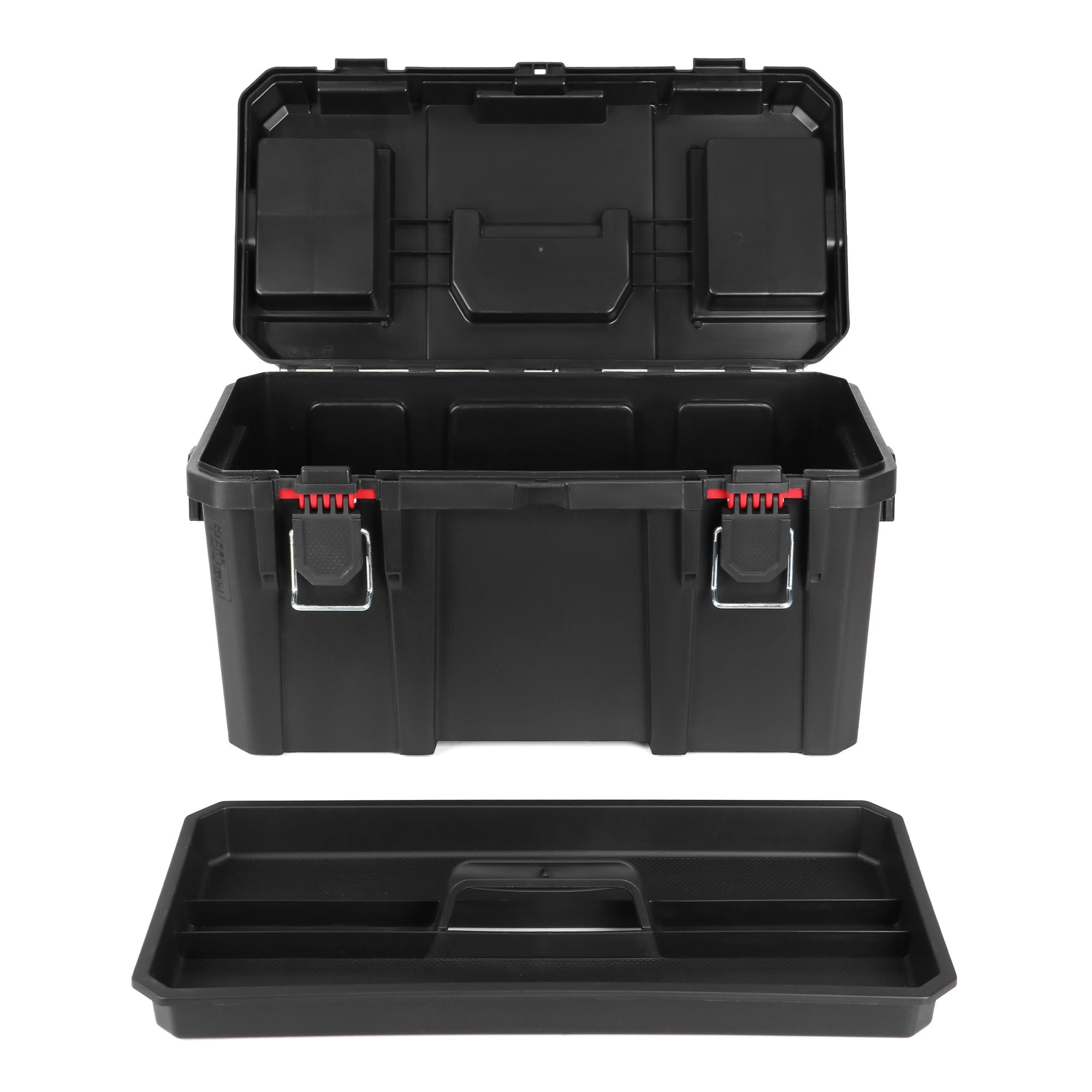 Hyper Tough 19-Inch Toolbox with Small Parts Organizer, Heavy-Duty Resin Tool Storage
