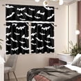 thumbnail image 2 of Halloween Bat Kitchen Curtains and Valances 3 Piece Set,Valance Curtains for Kitchen Windows Halloween Kitchen Curtains Tiers and Valances for Cafe Living Room Window Decoration, 2 of 5