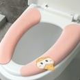 thumbnail image 5 of Electrostatic adsorption toilet mat paste type with pull hand cover cute toilet cover pink L, 5 of 5