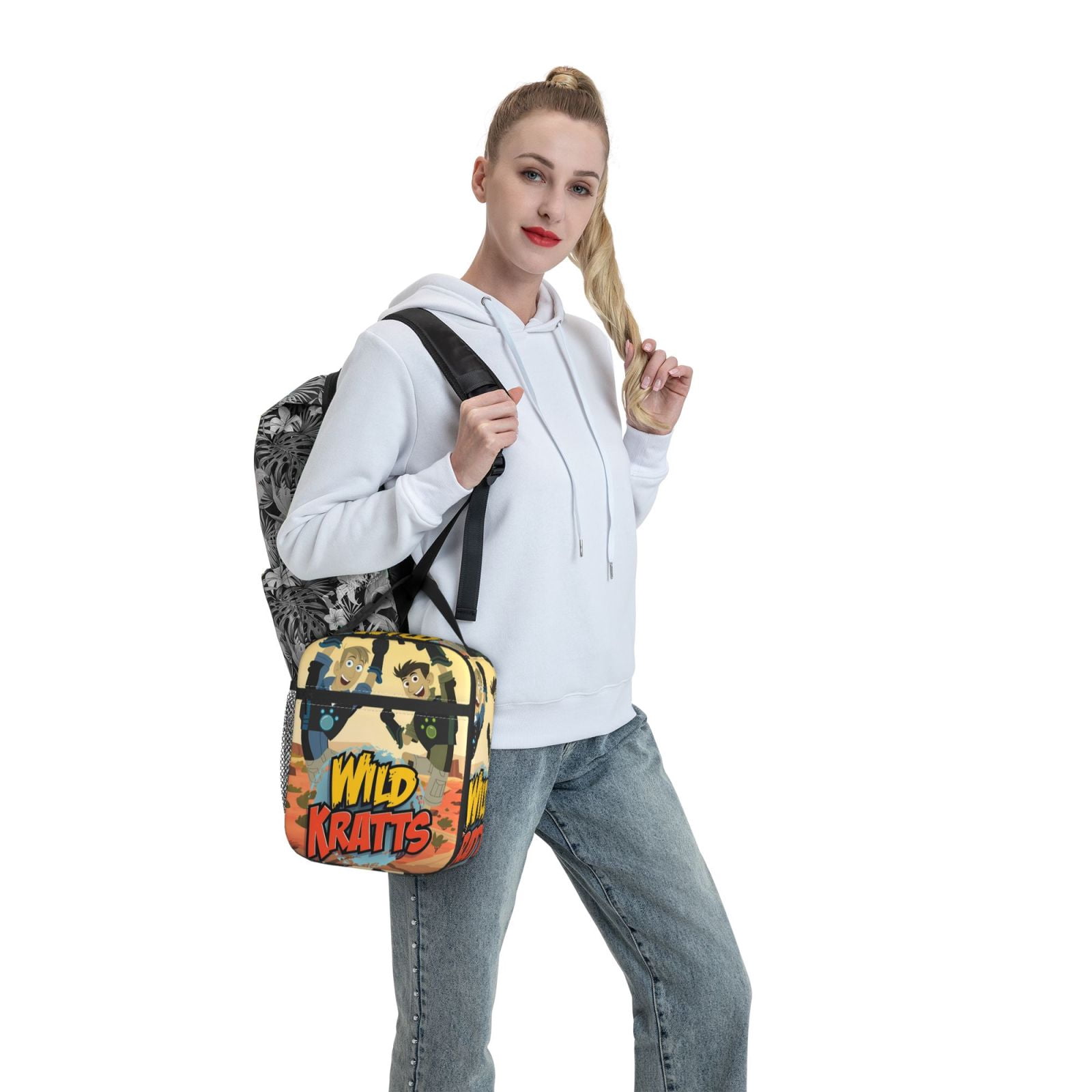 Wild Kratts Lunch Bag Insulated Portable Reusable Lunch Box With Zipper For Picnic Work Office Travel