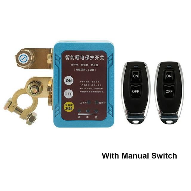 12V Smart Car Battery Disconnect Switch with Manual & Remote Control - 240A High Current Pure Copper Power Cut-off Protector for Preventing Drain, Leakage & Extending Lifespan - Compatible with Cars,
