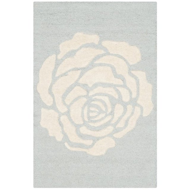 Safavieh Cambridge Collection CAM782G Handmade Moroccan Geometric Grey and Ivory Premium Wool Square Area Rug (6' Square)
