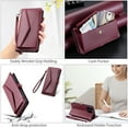 thumbnail image 5 of Allytechgroup Crossbody Bag Case for Google Pixel 6 Pro, Cash Pocket Cards Holder Hand Wrist Flip Stand Shockproof Anti-Scratch Phone Case for Google Pixel 6 Pro, Winered, 5 of 10
