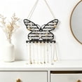thumbnail image 4 of Butterflies Shaped Metal Jewelry Organizer, Wall Mounted Display Rack With Easily Hanging Design, for Bedroom Vanity, Black, 4 of 6