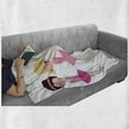 thumbnail image 6 of Ballet Soft Flannel Fleece Throw Blanket, Little Happy Girl Ballerinas National Diversity Cartoon Childish Kids Design, Cozy Plush for Indoor and Outdoor Use, 50" x 70", Multicolor, by Ambesonne, 6 of 6
