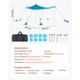 thumbnail image 4 of VEVOR Beach Tent Sun Shelter, UPF50+ Sun Protection, 6.6 ft Tall, 10x10 ft, Easy Pop Up Beach Canopy with 8 Sandbags, Stability Poles, Sand Shovels, Portable Shade for Family Outings, Camping,Fishing, 4 of 9