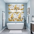 thumbnail image 3 of Gnomes Kitchen Curtains Sets for Windows 36 Inch Length, Vintage Yellow Sunflower Summer Bee Grey Plaid Rod Pocket Window Treatments Tier Curtains and Valances Set for Bedroom/Bathroom, 3 of 8