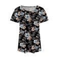 thumbnail image 5 of Pincandy Fashionable Women's Casual Short Sleeved Loose Round Neck Solid Color Tops Summer Short Sleeve V Neck Tunic T-Shirts Blouse,Multicolor,S, 5 of 5