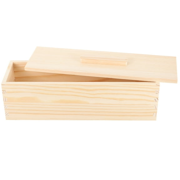 FUEENIRVA Khaki Wooden Lidded Bread Storage Box 1Pack Kitchen Use