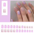 thumbnail image 2 of Modern Lavender Flower Press On Nail Instants Application Reusable Fake Nail For Office Or Evening Occasions, 2 of 5