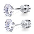 thumbnail image 5 of Pendientes de barra de moda europea y americana, pendientes de diamantes de imitación de doble punta, pendientes pequeños de acero inoxidable y titanio, joyería al por mayor, 5 of 5
