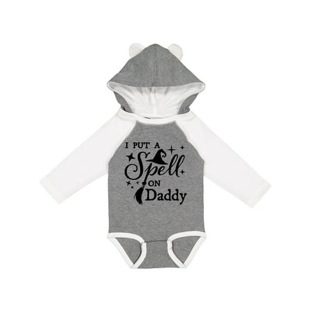 

Inktastic I Put a Spell on Daddy Witch Hat and Broom Gift Baby Boy or Baby Girl Long Sleeve Bodysuit