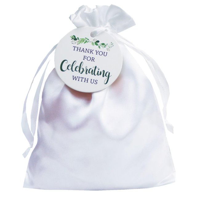 Bolsas de regalo GUIFIER con cordón satinado, 30 unidades, 13 x 18 cm, color blanco