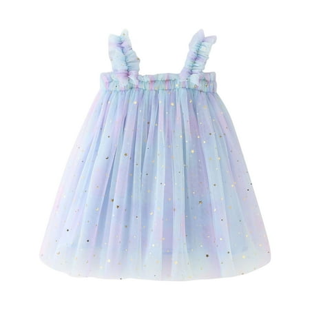 

Toddler Girls Dress Sleeveless Star Moon Princess Dress Dance Party Dresses Clothes