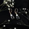 thumbnail image 4 of Rosec Jewels Oval Shaped Created Black Diamond Drop Earrings with Moissanite, Lever Back (8X10 mm, AAAA Grade), 10K Yellow Gold, 4 of 9