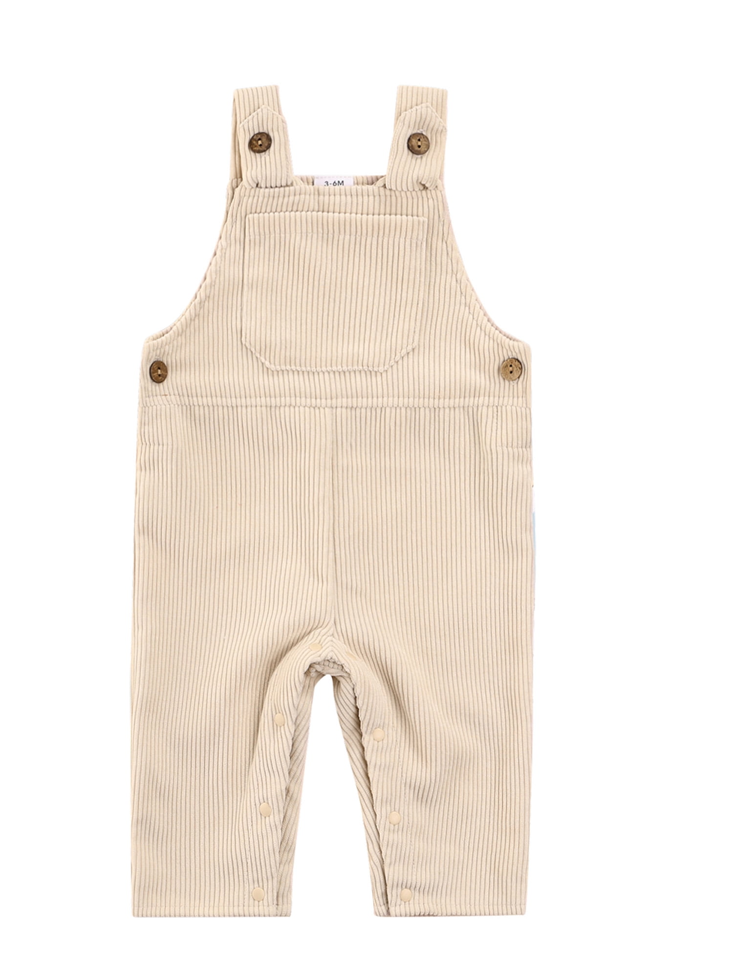Toddler Baby Boys Girls Overalls Solid Color Corduroy Suspender Romper Long Pants Spring Fall Outfit 