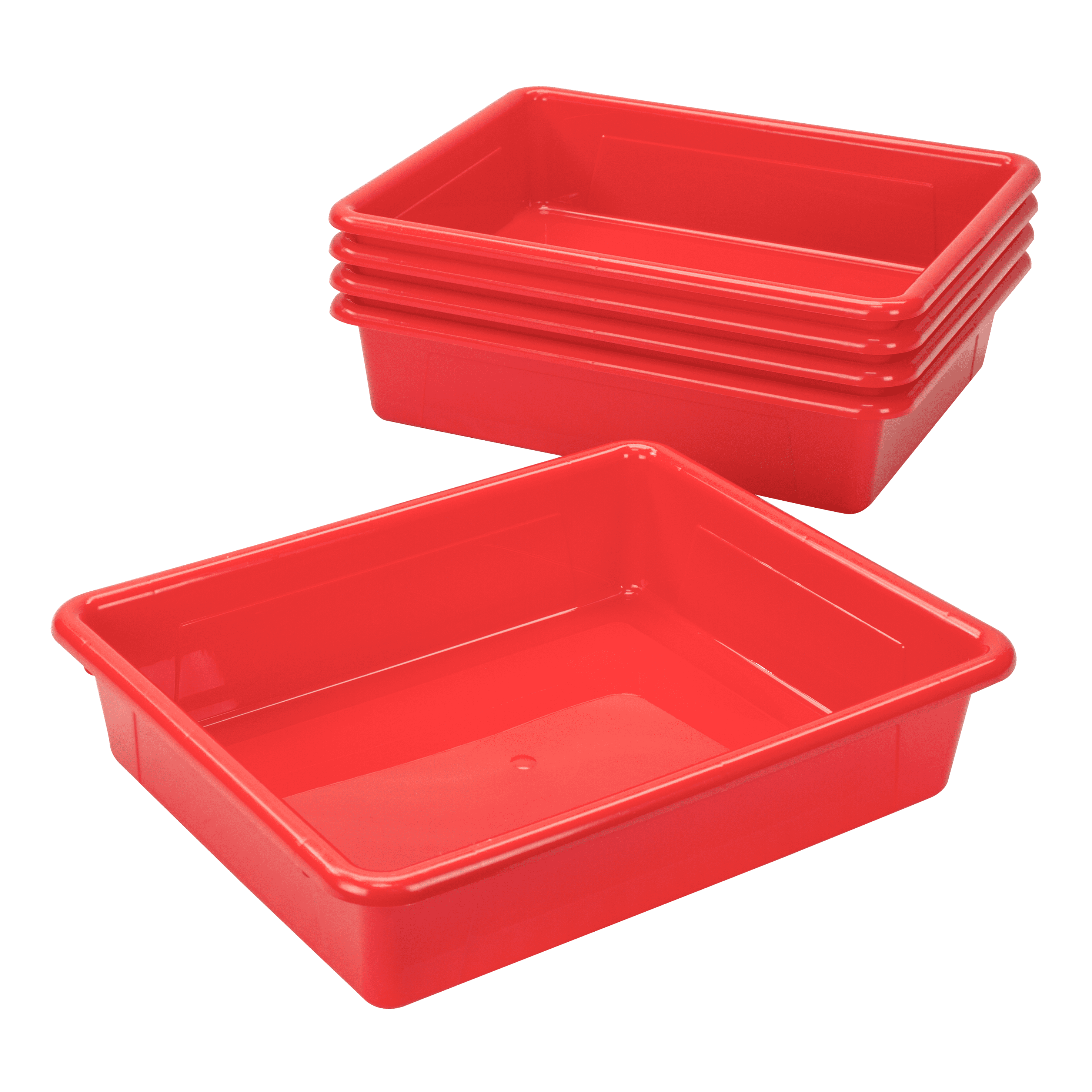 Kitchen Nursery Office Early Excellence A4 Plastic Storage Pack of x5 Quantity Red Trays Plastic PP Perfect Paper Stationary Storage System for School Workshop Garage or Home 