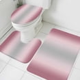 thumbnail image 5 of Pink and Grey Gradient Bathroom Rugs Set Minimalist Abstract Ombre Modern Art Non Slip Absorbent Soft Bath Mats 3 Piece Set with Bathroom Rug, U-Shaped Floor Mat, Toilet Seat Cover Small Size, 5 of 9