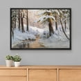 thumbnail image 3 of IDEA4WALL Framed Canvas Wall Art Frozen Tree Trunks & River in Winter Landscape Art Rustic Nature Wilderness Forest Scenery Print Relax/Calm for Living Room, Bedroom, Office - 24"x36" Black, 3 of 5