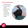 thumbnail image 3 of Cramer Eco-Flex Self-Stick Stretch Tape, Black, 3" x 6 yds, Cohesive Athletic Bandage, Athletic Trainer Flexible Sports Underwrap, Easy Tear Vet Wrap for Pets, Self Adhesive Bandage Roll, 16 Rolls, 3 of 8