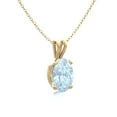 thumbnail image 4 of SuperJeweler 1/2 Carat Oval Shape Aquamarine Necklace In 14K Yellow Gold Over Sterling Silver, 18 Inches For Women, 4 of 5