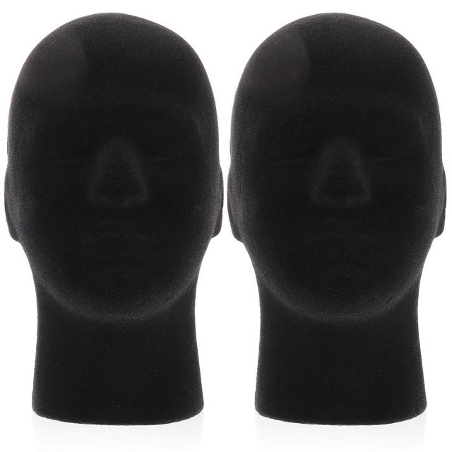 2Pcs Wig Display Heads Male Foam Mannequin Wig Stand Wig Holder Hat Display Stand