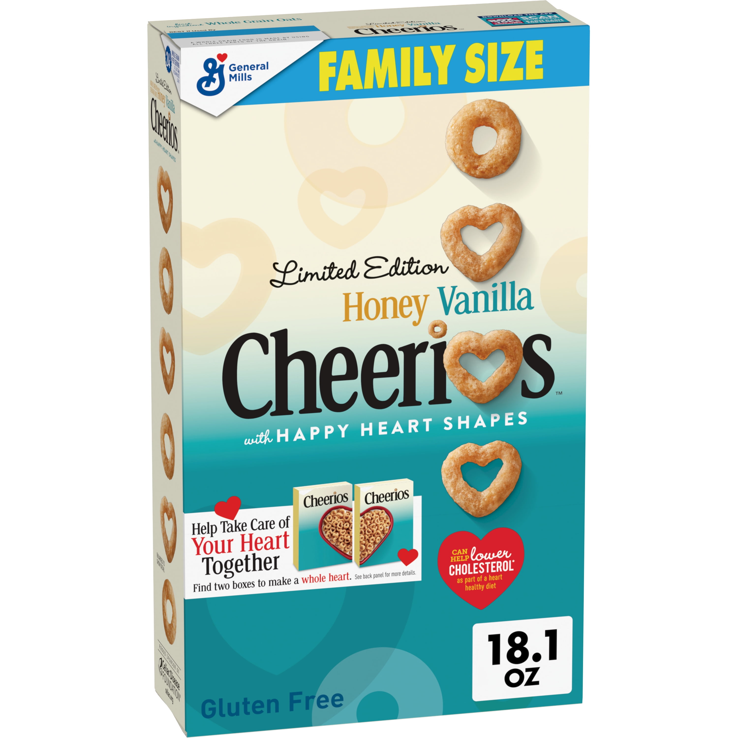 Honey Vanilla Cheerios, Heart Healthy Cereal, 18.1 OZ Family Size Box