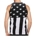 thumbnail image 2 of Men's USA American Flag Sleeveless Shirt Summer Beach Patriotic Tank Top (JR5123 Black,White - L), 2 of 3