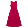 thumbnail image 4 of XiYing Robes pour Femmes, Robe Décontractée Ample à Col Rond pour Femmes, Robe Maxi d'Été Sans Manches pour Usage Quotidien, Design Fluide Uni, P-TTG, une Pièce, 4 of 5