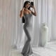 thumbnail image 4 of Vestido largo de satén sin mangas con espalda descubierta para mujer, traje elegante y Sexy para fiesta de cumpleaños y Club, Y2K, verano 2023, 4 of 5