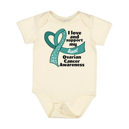 

Inktastic Ovarian Cancer Awareness I Love and Support My Aunt Gift Baby Boy or Baby Girl Bodysuit