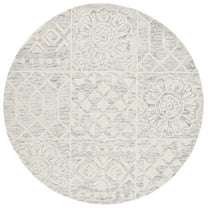 SAFAVIEH Metro Adair Medallion Area Rug, Silver/Ivory, 6' x 6' Round