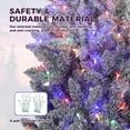 thumbnail image 6 of 6ft Black Gradient Snow Flocked Pencil Christmas Tree, Slim Artificial Holiday Decor with Sturdy Metal Stand, Flame-Retardant PVC, for Home, Party, 6 of 10