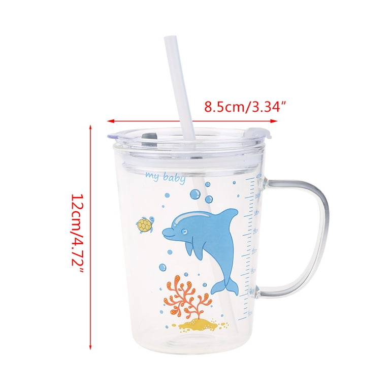 Buy Cracker Clear Glass And Silicone Tumbler Milk Cup With Straw And Lid  Handle For Kids And Adult 370ml (1pc) Online at Best Prices in India -  JioMart.