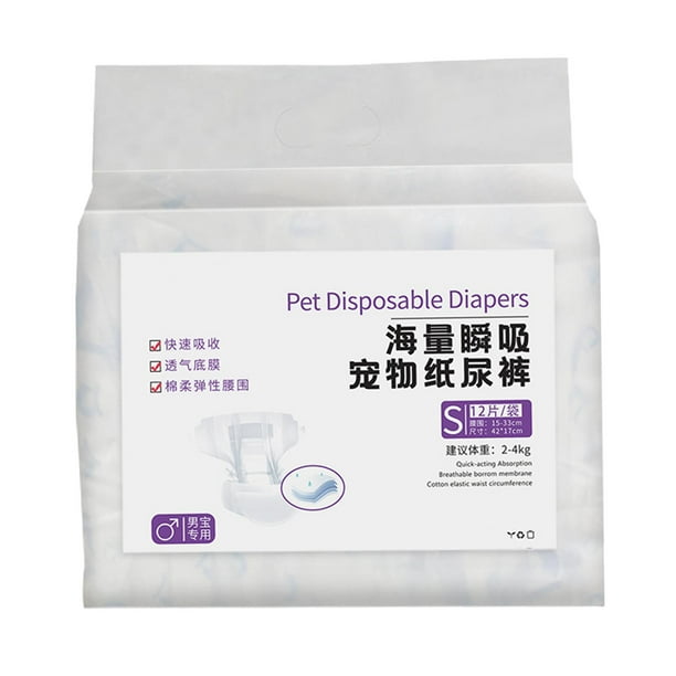 Dog Diapers Disposable Leakproof Nappies Pet Diapers for Excitable Urination male S Walmart