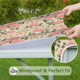thumbnail image 6 of Pioneer Flower Floral Print Pattern Square Fitted Tablecloth with Elastic Edge,Square Table Cover,Washable Elastic Table Cover for Home Kitchen Party Decor 36"x36", 6 of 6