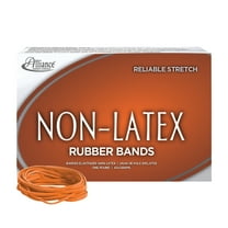 Alliance Rubber 37336 Non-Latex Rubber Bands - Size #33 1 lb. box contains approx. 720 bands - 3 1/2" x 1/8" - Orange