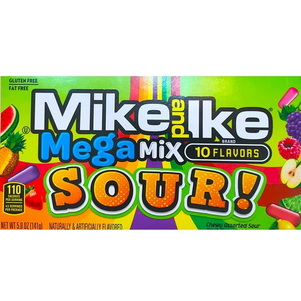 NEW Mike & Ike Mega Mix Sour Gluten Free/ Fat Free Candies Net Wt 5oz