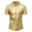 Gold, variant on tklpehg Summer Men's Short Sleeve Dress Shirts Sequins Casual Lapel Button Shirts Solid Color Formal Shirt Gold M
