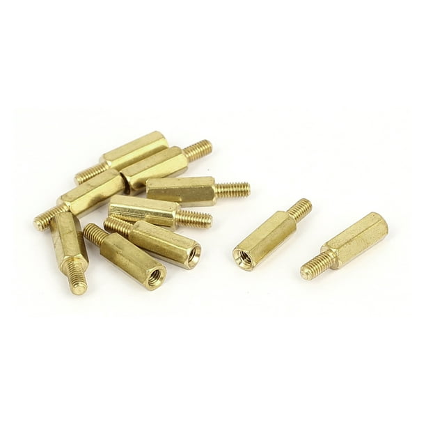 M4x12mm+6mm Male to Female Thread 0.5mm Pitch Brass Hex Standoff